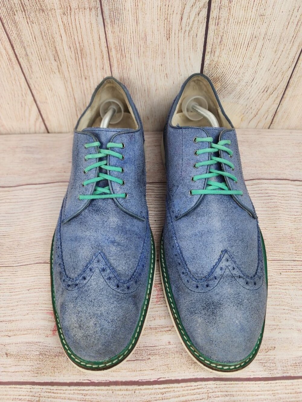 Cole Haan NikeAir Franklin Wingtip Oxfords Mens Size 12 Blue Dress Shoes - Picture 3 of 7